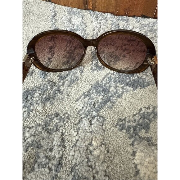 Ann Taylor Designer Oval Sunglasses Brown Fashion Wrap Gradient Lenses At0813s - Picture 4 of 8